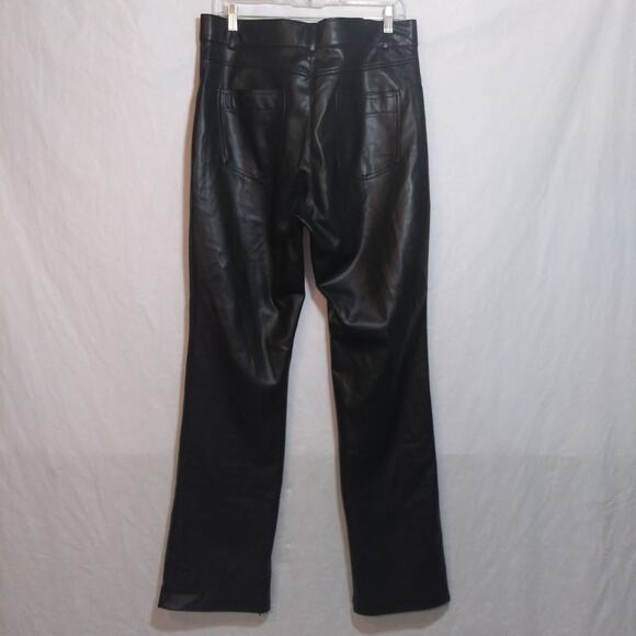 Zara Faux Leather Straight Leg Pant Ankle Zipper High Rise Festival Edgy Size XL - Picture 7 of 11